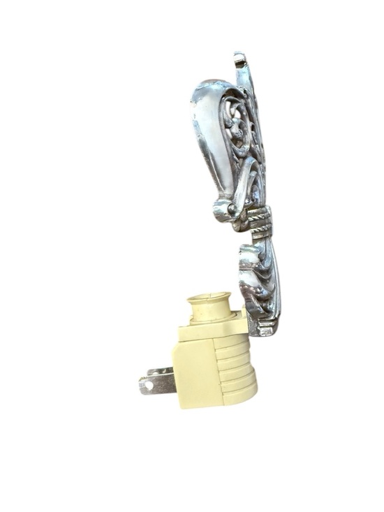 Brighton Silver Fleur-de-Lis Wall Night Light Accent - Picture 6 of 7